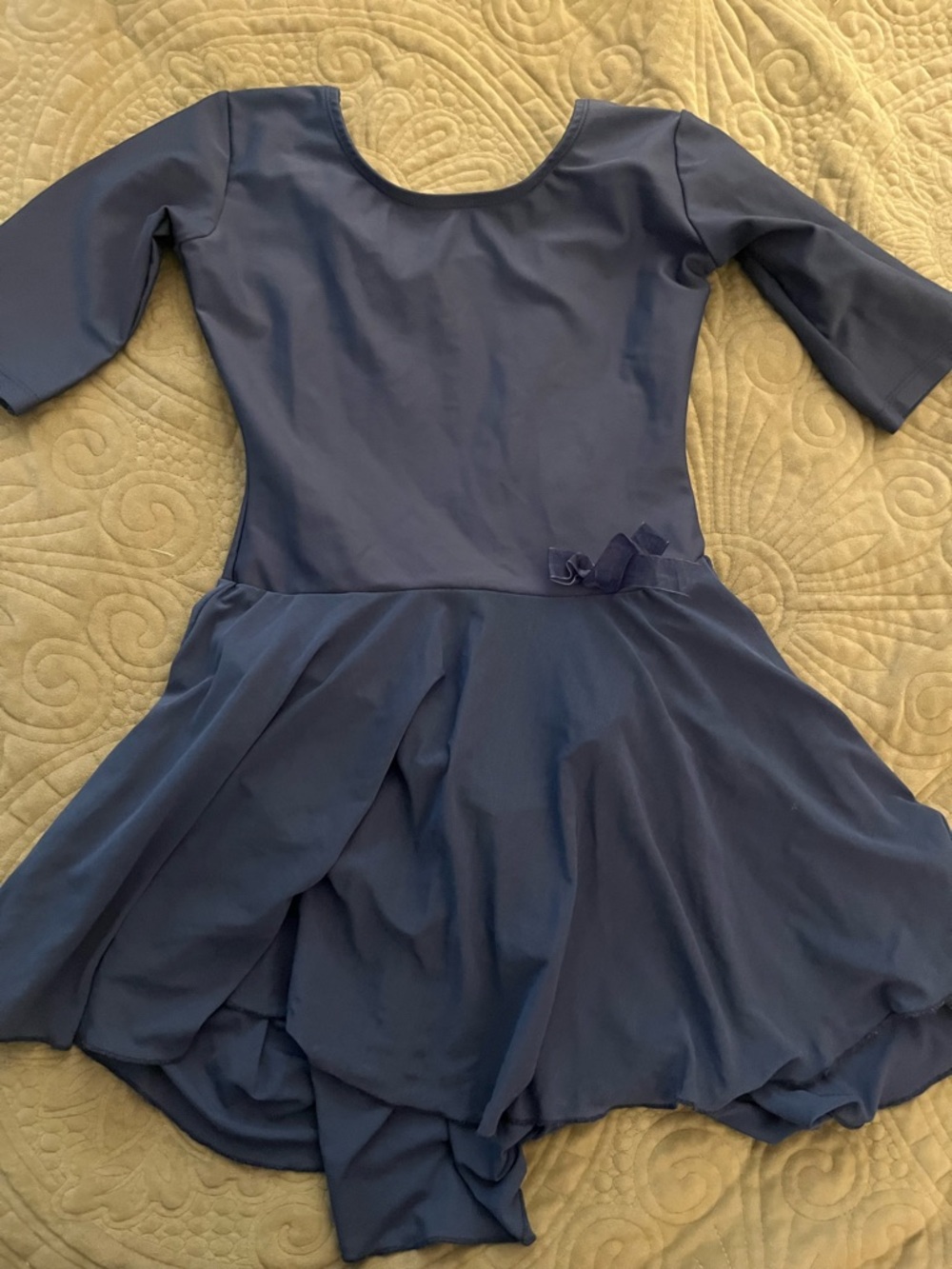 Navy Blue Kids Dance Costume Leotard with Skirt
